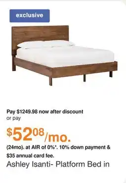 Ashley Furniture Ashley Isanti- Platform Bed in Brown, Size: Queen offer