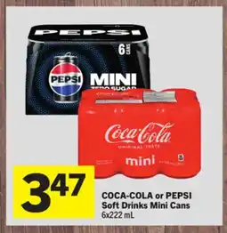 Foodland COCA-COLA or PEPSI Soft Drinks Mini Cans 6x222 mL offer