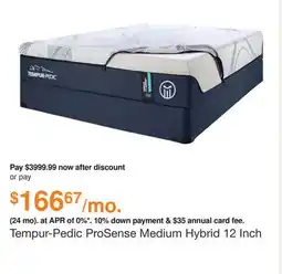 Ashley Furniture Tempur-Pedic ProSense Medium Hybrid 12 Inch Mattress, Size: Queen by Tempur-Canada offer