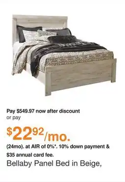 Ashley Furniture Bellaby Panel Bed in Beige, Size: Queen by Ashley offer