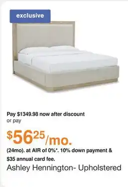 Ashley Furniture Ashley Hennington- Upholstered Bed in Beige, Size: Queen offer