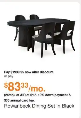 Ashley Furniture Rowanbeck Dining Set in Black by Ashley offer
