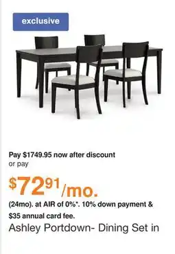 Ashley Furniture Ashley Portdown- Dining Set in Black offer