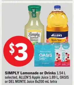 Foodland SIMPLY Lemonade or Drinks offer