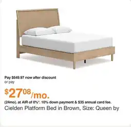 Ashley Furniture Cielden Platform Bed in Brown, Size: Queen by Ashley offer