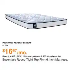 Ashley Furniture Essentials Rocco Tight Top Firm 6 Inch Mattress, Size: Queen by Sealy offer