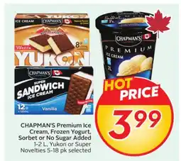 Sobeys Premium Ice Cream, Frozen Yogurt, Sorbet or No Sugar offer