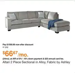 Ashley Furniture Altari 2 Piece Sectional in Alloy, Fabric by Ashley offer