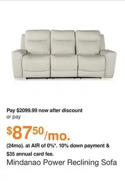 Ashley Furniture Mindanao Power Reclining Sofa with Adjustable Headrest in Coconut, Leather by Ashley offer