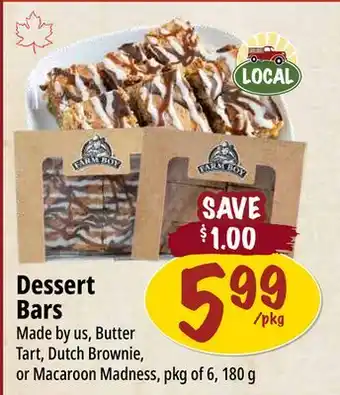 Farm Boy Dessert Bars offer