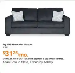 Ashley Furniture Altari Sofa in Slate, Fabric by Ashley offer