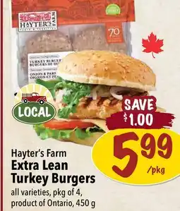 Farm Boy Hayter's Farm Extra Lean Turkey Burgers offer