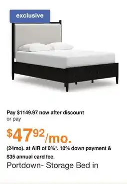Ashley Furniture Portdown- Storage Bed in Black, Size: Queen by Ashley offer