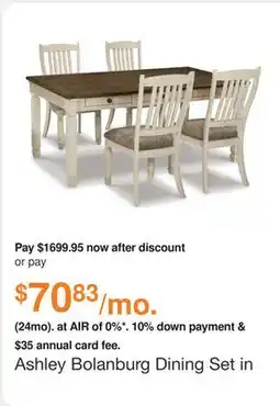 Ashley Furniture Ashley Bolanburg Dining Set in Two-tone offer