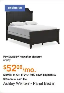 Ashley Furniture Ashley Welltern- Panel Bed in Black, Size: Queen offer