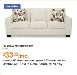 Ashley Furniture Bristaview- Sofa in Ecru, Fabric by Ashley offer