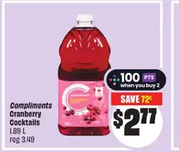 FreshCo Compliments Cranberry Cocktail 1.89 L offer