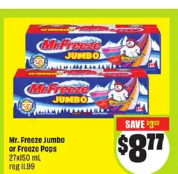 FreshCo Mr. Freeze Jumbo or Freeze Pops 27x150 mL offer