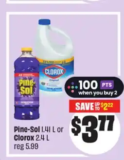 Chalo FreshCo Pine-Sol 1.41 L or Clorox 2.4 L offer