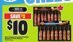 Chalo FreshCo Marc Angelo Souvlaki Chicken Breast or Pork Kabobs 480-640 g offer