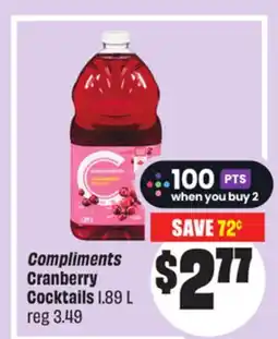 Chalo FreshCo Compliments Cranberry Cocktails 1.89 L offer