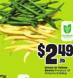 Chalo FreshCo Green or Yellow Beans Product of Ontario 5.49/kg offer