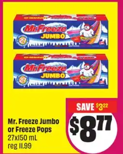 Chalo FreshCo Mr. Freeze Jumbo or Freeze Pops 27x150 mL offer