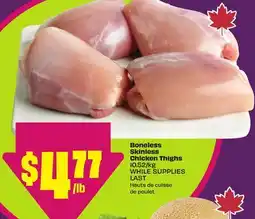 Chalo FreshCo Boneless Skinless Chicken Thighs 10.52/kg offer