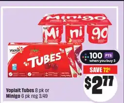 Chalo FreshCo Yoplait Tubes 8 pk or Minigo 6 pk offer