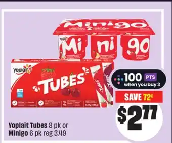 Chalo FreshCo Yoplait Tubes 8 pk or Minigo 6 pk offer