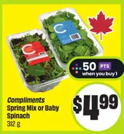 FreshCo Compliments Spring Mix or Baby Spinach 312 g offer