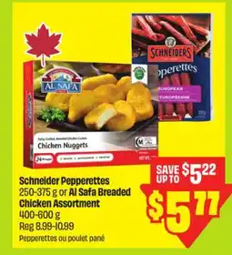 FreshCo Schneider Pepperettes 250-375 g or Al Safa Breaded Chicken Assortment 400-600 g offer