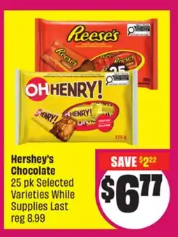 Chalo FreshCo Hershey's Chocolate 25 pk Selected Varieties offer