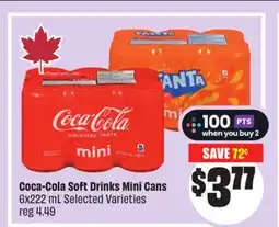 Chalo FreshCo Coca-Cola Soft Drinks Mini Cans 6x222 mL Selected Varieties offer