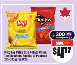 Chalo FreshCo Frito Lay Value Size Potato Chips, Tortilla Chips, Snacks or Popcorn 275-535 g offer