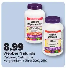 PharmaChoice Webber Naturals Calcium, Calcium & Magnesium + Zinc offer