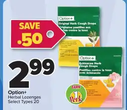 PharmaChoice Option+ Herbal Lozenges offer