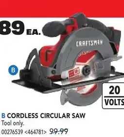 RONA CRAFTSMAN CORDLESS CIRCULAR SAW offer