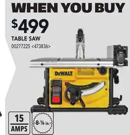 RONA DEWALT TABLE SAW offer