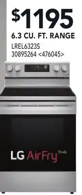 RONA LG 6.3 CU. FT. RANGE offer