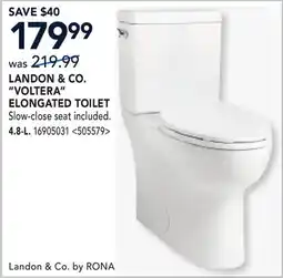 RONA LANDON & CO. VOLTERA ELONGATED TOILET offer