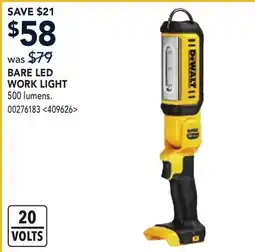 RONA DEWALT BARE LED WORK LIGHT offer