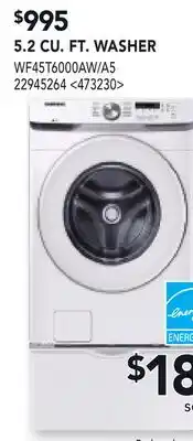 RONA SAMSUNG 5.2 CU. FT. WASHER offer