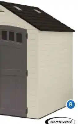 RONA 7' x 7'. Double-doors SUNCAST garden sheds offer
