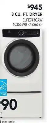 RONA 8 CU. FT. DRYER offer