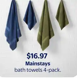 Walmart Mainstays Bath Towels 4-pack offer