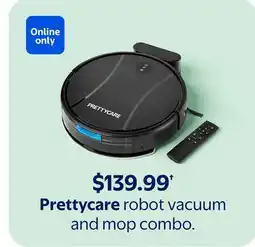 Walmart Prettycare robot vacuum and mop combo offer