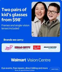 Walmart Banner - Two pairs of Kid's glasses offer
