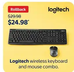 Walmart Logitech wireless keyboard and mouse combo offer