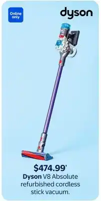 Walmart Dyson V8 Absolute refurbished cordless stick vacuum offer